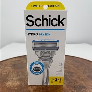 Schick Hydro Razor Handle +2 Cartridges + 1 Stubl Saver Dry Skin 5 Blades